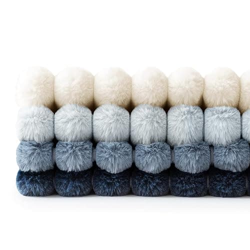 MIULEE Faux Fur Plush Decorative Throw Pillow Covers 18x18 Set of 4, Summer Modern Soft Fuzzy Coastal Striped Cushion Covers for Sofa Couch Bed Living Room Cozy Home Decor,Navy Blue thumbnail 7