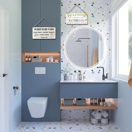 YOHIYE Kids Bathroom Wood Sign 'I Have No Control In Here' 12x6 Inch Rustic Humor Wall Art Decor thumbnail 6