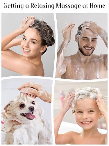 HEETA Scalp Massager Hair Growth, Silicone Scalp Scrubber Shampoo Brush for Exfoliation, Dandruff Removal & Head Massage Stress Relax, Wet & Dry Use for Thick, Thin Hair Care, Wheat Straw Light Pink thumbnail 7