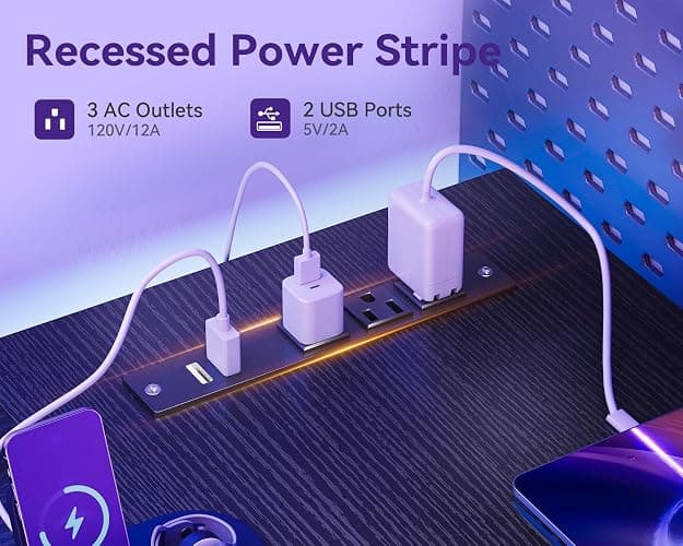 AODK L Shaped Gaming Desk with 4 Drawers, 61" Reversible Home Office Desks with Power Outlets, L Shaped Computer Desk with USB Charging Port and Host Stand, Corner Desk, Easy to Assemble, Black thumbnail 5