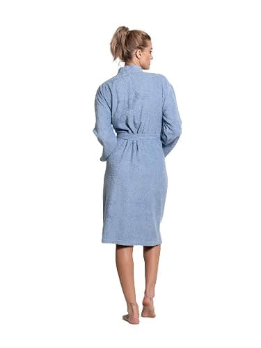 Turkuoise Soft & Absorbent Towel Robe, 100% Cotton Turkish Terry Cloth Kimono Bathrobes for Women thumbnail 5