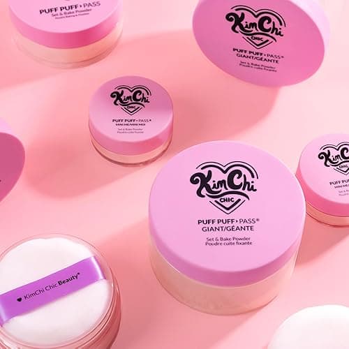 KimChi Chic Giant Puff Puff Pass Set & Bake Powder - Loose Setting Powder with Rice & Vitamin E, Finely Milled for All Day Wear, Translucent 80g - Translucent Giant thumbnail 3