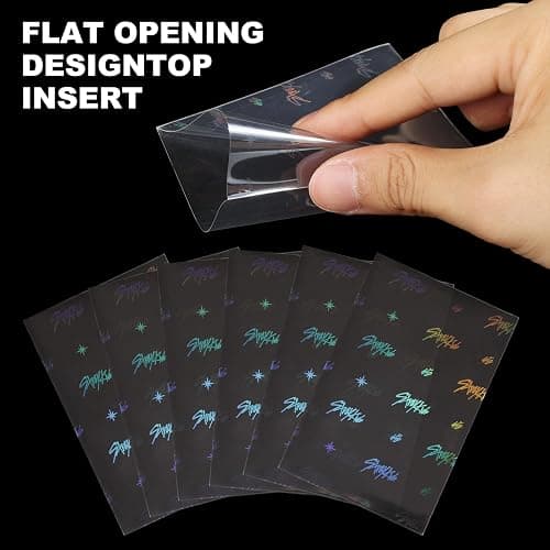 Skz's Photocards Sleeves Stray Photo Cards Albums Holographic Clear Protector for Stay Fans Gifts,100 Sleeves per Pack (58x89mm) thumbnail 4