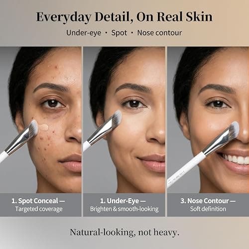 Albeaut Concealer Brush, Angled Under Eye Makeup Small Foundation Precision Face Blending Brush (193 concealer brush) thumbnail 5