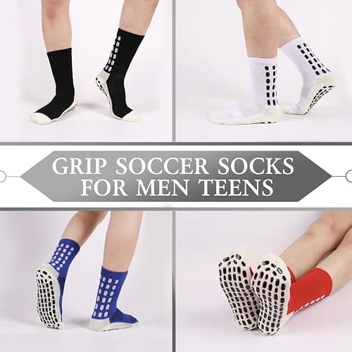 Barrlves 6 Pairs Grip Soccer Socks Colorful Non Slip Sports Football Basketball Hospital Yoga Socks for Men Women thumbnail 2