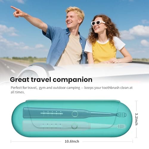 iTokGok Silicone Electric Toothbrush Travel Case, Manual Toothbrush Travel Cover for Men and Women,Toothbrush Holder for Travel,Gym and More, Fits Most Manual and Electric Toothbrushes - Mint Green thumbnail 6
