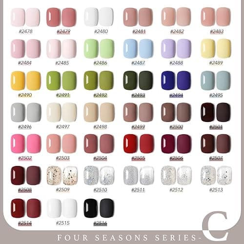 GAOY 42 Pcs Gel Nail Polish Kit, Brown Glitter Burgundy Red Colors All Seasons Gel Nail Polish Set with Glossy & Matte Top Coat and Base Coat for Salon and DIY Manicure at Home thumbnail 2