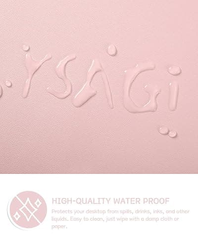 YSAGi Non-Slip Desk Pad,Mouse Pad,Waterproof PVC Leather Desk Table Protector,Ultra Thin Large Desk Blotter, Easy Clean Laptop Desk Writing Mat for Office Work/Home/Decor (Pink, 31.5" x 15.7") thumbnail 5
