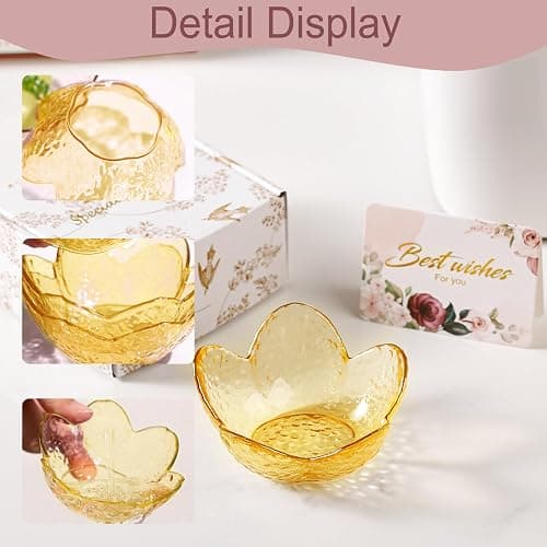 Yellow Flower Ring Dish Jewelry Dish Glass Jewelry Tray Small Trinket Tray Ring Holder Dish Cute Room Decor Aesthetic Bathroom Decor House Warming Engagement Birthday Gifts for Women Stocking Stuffers thumbnail 5