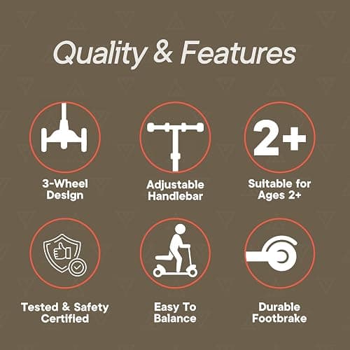 Campior Pink Mini 3 Wheel Scooter for Kids – Lean-to-Steer with LED Light-Up Wheels, Adjustable Handlebar, Wide Anti-Slip Deck, Smooth PU Wheels, Rear Foot Brake – Toddler Scooter for Ages 2+ - Pink thumbnail 5