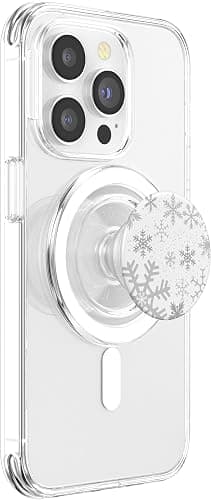 Snowflakes Christmas Winter Ice Gray Snow Frost White PopSockets PopGrip for MagSafe thumbnail 4