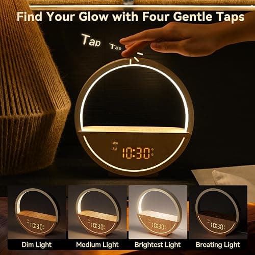 Vivilumens Wake Up Light Sunrise Alarm Clock - White Noise Sound Machine with 20 Soothing Sounds Sleep Better, Weekdays/Weekends Dual Alarms, Bedroom Bedside Lamp, Gift for Heavy Sleepers thumbnail 7