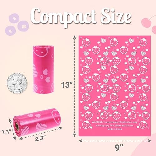 Eyryfui Sanitary Napkin Disposal Bags with Dispenser Feminine Hygiene Disposal Bags for Tampons Trash Bag, Personal Care Sanitary Bag for Women Privacy Handling (Pink) thumbnail 2