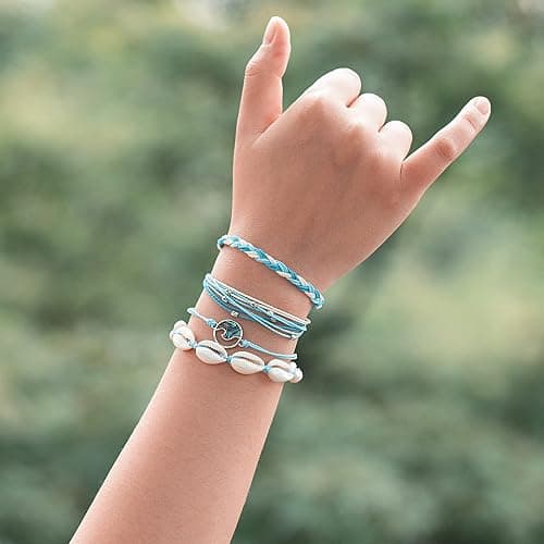 Boho Wave Shell Beaded String Bracelets Cute Braided Summer Beach Jewelry | Adjustable Stackable Friendship Gifts Abalone Cowrie Waterproof Thread Plus Size Layered Surfer Accessories for Women thumbnail 2