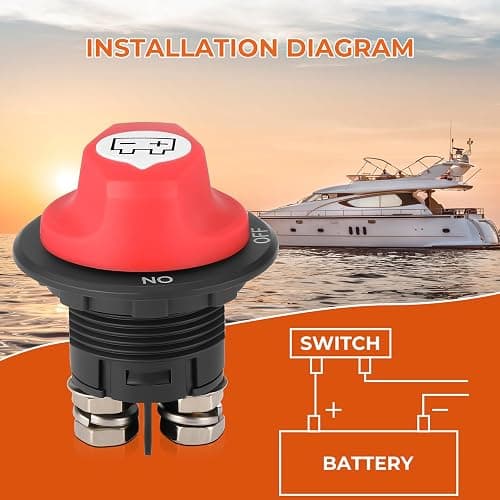 ISINFLASH Battery Disconnect Swicth 12-48V, Battery Master Cut Shut Off Isolator Switch for Marine Boat RV ATV Car Utv Vehicle, Max 32V DC 100A Cont 150A Power Battery Switches (On-Off-Out) (100A) thumbnail 5