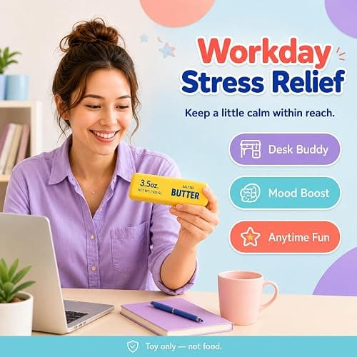 Butter Squishy, Soft Rising Squeeze Toys, Butter Stick Squishy Fidget Toys and Stress Balls Squishies for Office Desk Toys, Party Favors & Birthday Gifts. thumbnail 5