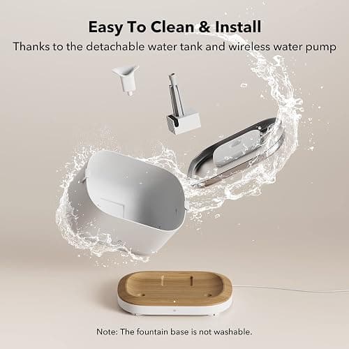 PETLIBRO App-Controlled Cat Water Fountain, Pet Water Fountain with Stainless Steel Tray, Water Fountains for Cats Indoor with Drinking Monitoring, Cat Fountains for Drinking with 2 Wireless Pumps thumbnail 4