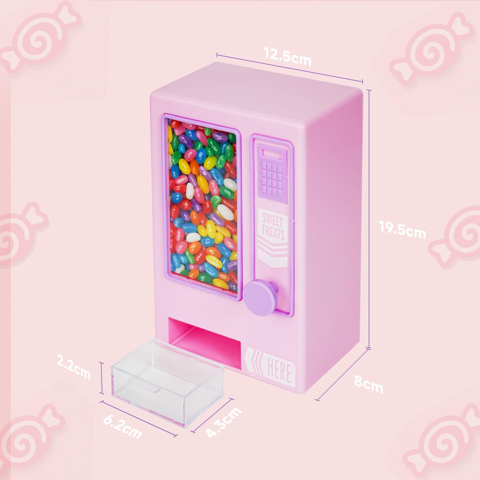 YOBRO Candy Dispenser, Cute Vending Machine for Desktop, Manual Candy Machine, Dispense Mini Candies, Birthday& Girls, Friends Girlfriends (Pink) thumbnail 3