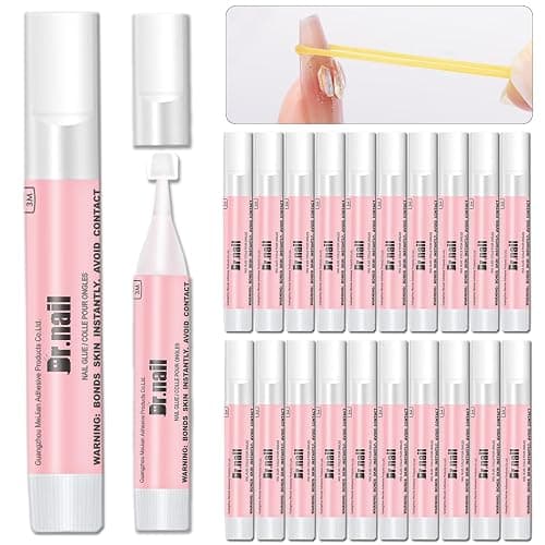 Nail Glue Set 20Pcs Super Strong Fast Dry No UV for Press On Acrylic Nails | 10s Fast Dry Super Bond Nail Adhesive SGS MSDS Certified Individual Tubes Long Lasting No UV for Fake Nail Tips - Image 1