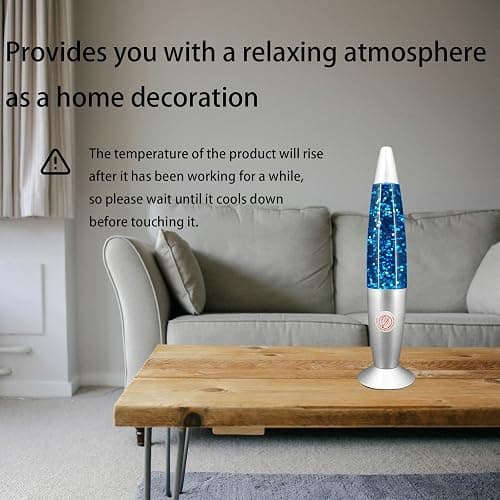 zhrisezlava 13IN Blue Glitter Lamp, Big Glitter Flow in Liquid Relaxing Motion Light, Home Decor Calming and Entertaining Lamp, Amazing Gifts for Adults (Glitter in Blue Water) thumbnail 6