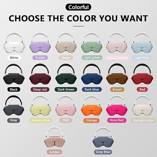 Maxjoy for Apple Airpods Max Smart Case Cover, Soft PU Leather Protective Cover Accessories for Airpod Max with Sleep Mode, Anti-Dust Travel Carrying Case for Airpods Pro Max Headphones, Ivory thumbnail 7