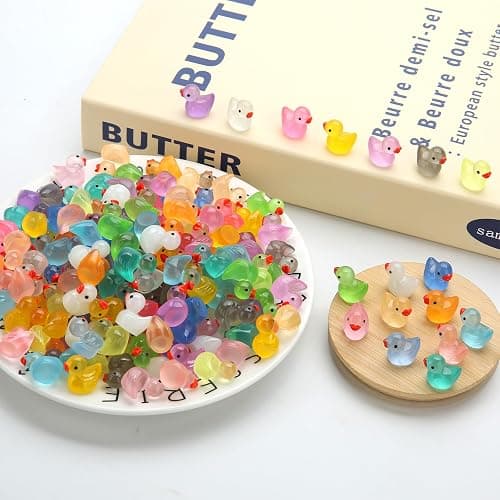 GWAHSA Luminous Mini Resin Tiny Bulk Ducks, Glow in The Dark Small Plastic Miniature Figures for Dollhouse, Decor, Micro Garden, Home Landscape, Aquarium, Craft Gifts Party Favors Toys, 240 pcs thumbnail 5
