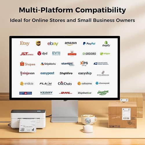 SVANTTO Bluetooth Thermal Shipping Label Printer 4x6, Compatible with Windows/Mac/Android/iOS, High-Speed 4x6 Label Printer for USPS, UPS, Ebay, Etsy, Shopify, Poshmark, Inkless Printing thumbnail 4