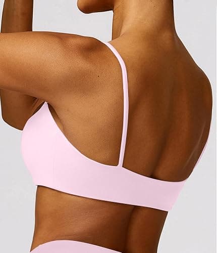 Comper Women's Sports Bra with Thin Straps Stretchy Wirefree Workout Bras Lightweight Workouts Bralette with Removable Pads thumbnail 6