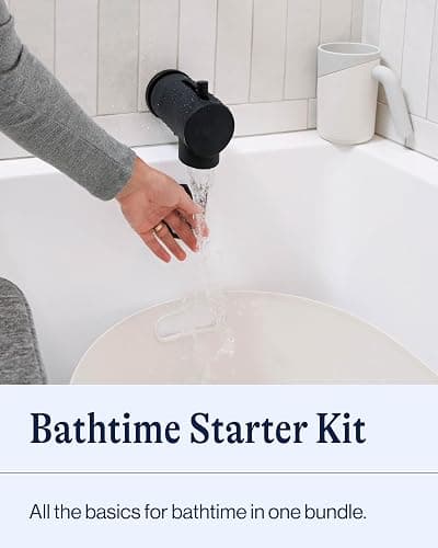 Lalo Bathtime Starter Kit - Modern Baby Bathtub, Rinse Cup & Spout Cover Bundle, Safe & Clean Design for Newborns, Minimalist Design, Easy to Clean, 25.3 x 18 x 7.7 in, 10 lb - Sage - Sage thumbnail 2
