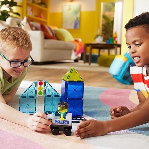 Magna-Tiles Police Patrol 20-Piece Magnetic Construction Set, The Original Magnetic Building Brand thumbnail 4