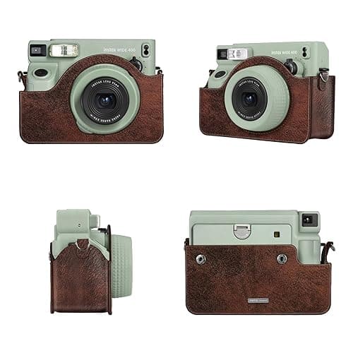 Fintie Protective Case for Fujifilm Instax Wide 400 Instant Film Camera - Premium Vegan Leather Bag Cover with Removable Strap, Vintage Brown - Vintage Brown thumbnail 4