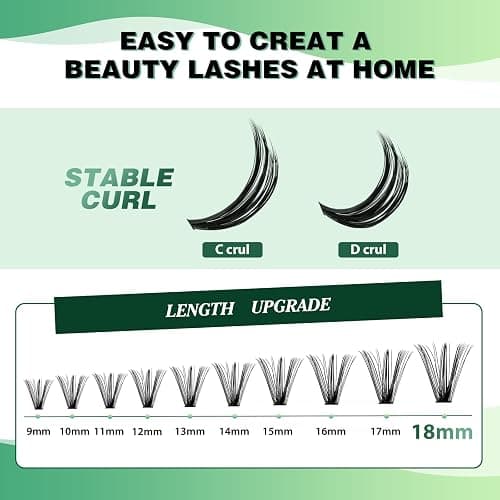 KEYYOU Lash Clusters 300pcs Individual Lashes 40D 0.07D Curl 9-18MIX DIY Eyelash Extension Large Tray Volume Soft&Natural Cluster Lashes(40D-0.07D,9-18MIX thumbnail 5