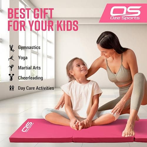 Gymnastic Tumble Exercise Mat Non Slip PU Leather Surface High Density Polyether Material 6FT Long Tri Folding Crash With Carry Handles perfect for gymnastics yoga Pilates thumbnail 9
