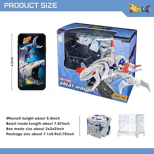 52TOYS BEASTBOX BB-17GW Great White Deformation Toys Action Figure, Converting Toys in Mecha and Cube, Perfect Birthday Party Gift for Teens and Adults, Based on Shark thumbnail 7