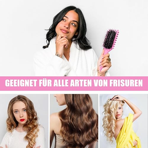Curl Hair Brush, Lockenbürste, Curl Define Styling Brush, Curl Define Stylingbürste, Haarbürste zum Entwirren für Frauen (Rosa) - Rosa thumbnail 4