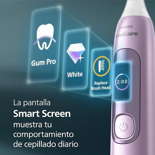 Philips Sonicare AdvancedClean Limited Edition, Cepillo de dientes eléctrico - Smart Screen, sensor de presión, recambio del cabezal de cepillado, 5 modos de cepillado y SmarTimer, rosa, HX3792/12 thumbnail 3