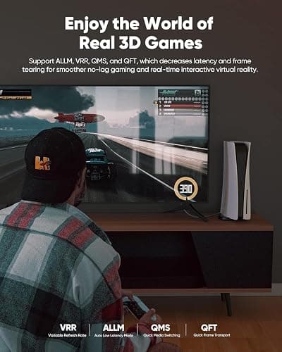 Highwings 8K@60 HDMI Cable 10FT/3M, 48Gbps 2.1 High Speed HDMI Braided Nylon 4K120 144Hz RTX 3090 eARC HDR10 4:4:4 HDCP 2.2&2.3 Compatible for PS5, PS4, UHD TV and PC thumbnail 4