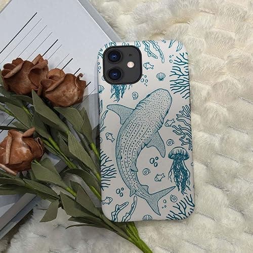DAIZAG Case Compatible with for iPhone 11,Whale Shark Ocean Coral Reefs Jellyfish Phone Case for iPhone 11 for Girl Women Boy Men thumbnail 4