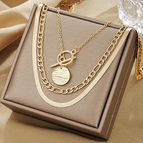 CONGYING 9pcs Gold Plated Necklaces set for Women, Gold Dainty Choker Necklace Trendy, Adjustable Layering Necklace Set for Women Gifts thumbnail 6