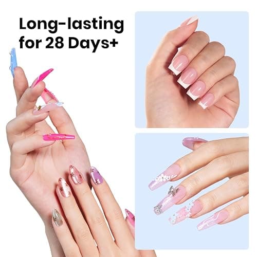 Beetles 2Pcs 20g Nail Glue Gel, No Wipe, Hands-Free Tipex Solid Nail Glue Gel, Super Strong for Acrylic Nails Extension Fake Nails, 3D Nail Art, Great for Home & Salon Use, U V Light Required thumbnail 4