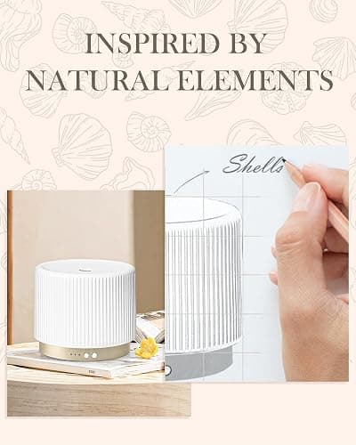 Onaboviva 280ml Ceramic Essential Oil Diffuser,Ultrasonic Cool Mist Decorative Aromatherapy Diffuser with Auto Shut-Off,Quiet Operation,3 Timer Settings for Large Rooms,Home,Office,SPA,Yoga & Bedroom thumbnail 3