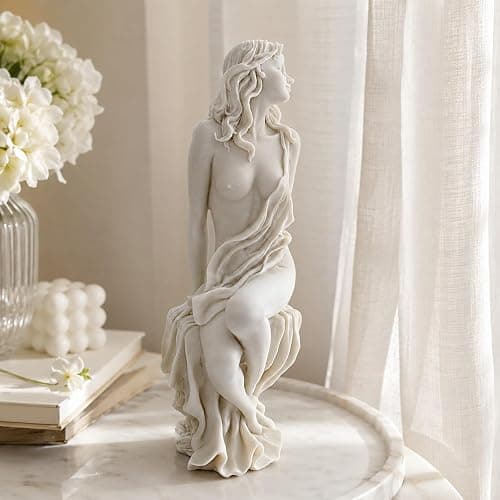 LUOZZY Greek Aphrodite Statue 12 Inch Goddess Figurine Polyresin Sculpture | Bonded Marble Polyresin Aphrodite Sculpture For Shelves Desks Home Decor And Classical Art Displays thumbnail 4