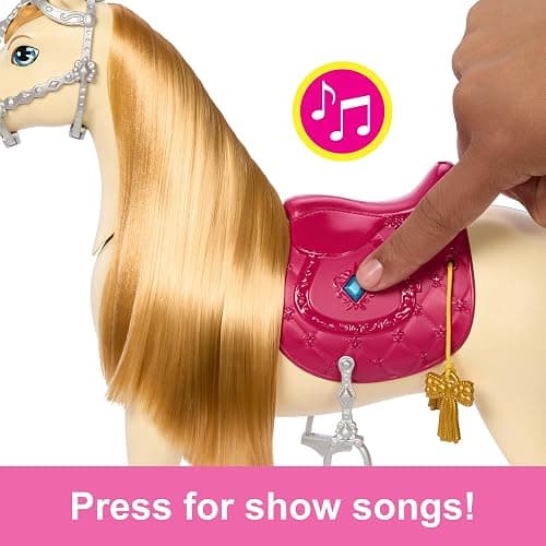 Barbie Horse with Sounds, Music & Accessories, Inspired by Barbie The Great Horse Chase, Toy Moves, Dances & Blinks Eyes, HXJ42 thumbnail 5