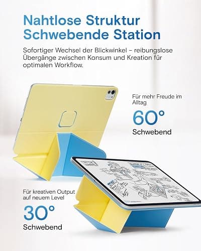 MOFT Dynamic Folio Hülle für 11" iPad Pro (M4 2024/M5 2025), Schlanke Magnetische Tablet Hülle mit Ständer und über 20 Betrachtungswinkeln, Auto Wake/Sleep-Funktion - Panna Cotta thumbnail 4