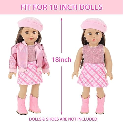 Ecore Fun 17 Pcs American 18 Inch Doll Accessories Cosmetic Set with Backpack & Outfits | Pretend Play Makeup Kit for 18" Dolls | Includes Lipstick, Eyeshadow, Brushes, Accessories & Stylish Clothes thumbnail 4