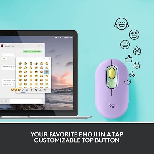 Logitech POP Mouse, Wireless Mouse with Customizable Emojis, SilentTouch Technology, Precision/Speed Scroll, Compact Design, Bluetooth, Multi-Device, OS Compatible - Daydream Mint - Daydream Mint - Mouse thumbnail 3