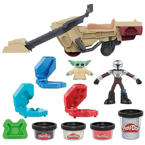 Play-Doh Star Wars: The Mandalorian Launching Speeder Playset, Bendy Grogu & 4 Inch Mando Action Figures, Imagination Toys for 4 Year Old Boys & Girls & Up thumbnail 2