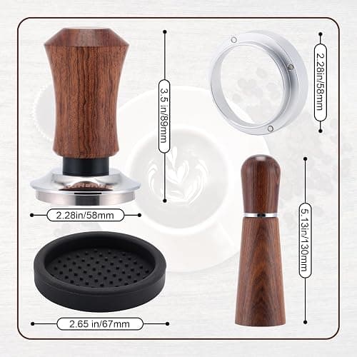 GdHaHSP 58mm Espresso Accessories Kit,Spring Loaded Calibrated Espresso Tamper,Wdt Tool Espresso and Dosing Funnel Set,Coffee Tamper Espresso Machine Accessories For 58 mm Portafilter Barista Tools thumbnail 3