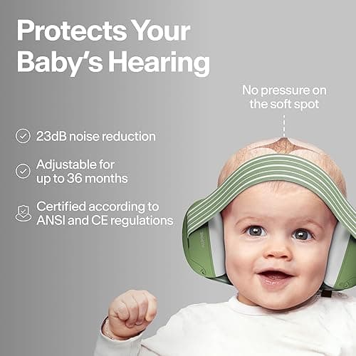 Alpine Muffy Baby Ear Protection for Babies and Toddlers up to 36 Months - CE & ANSI Certified - Noise Reduction Earmuffs - Comfortable Baby Headphones Against Hearing Damage & Improves Sleep - Black - Black thumbnail 2