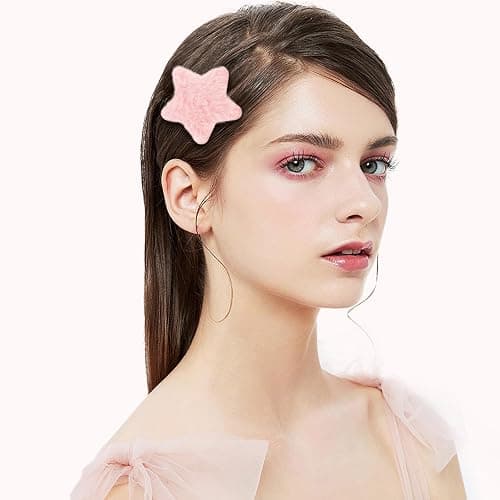 20 Pcs Fluffy Star Hair Clips Y2K Cute Hair Barrettes Plush Fuzzy Star Shaped Alligator Duckbill Clips Decorative Colorful Accessories for Women Girls thumbnail 7